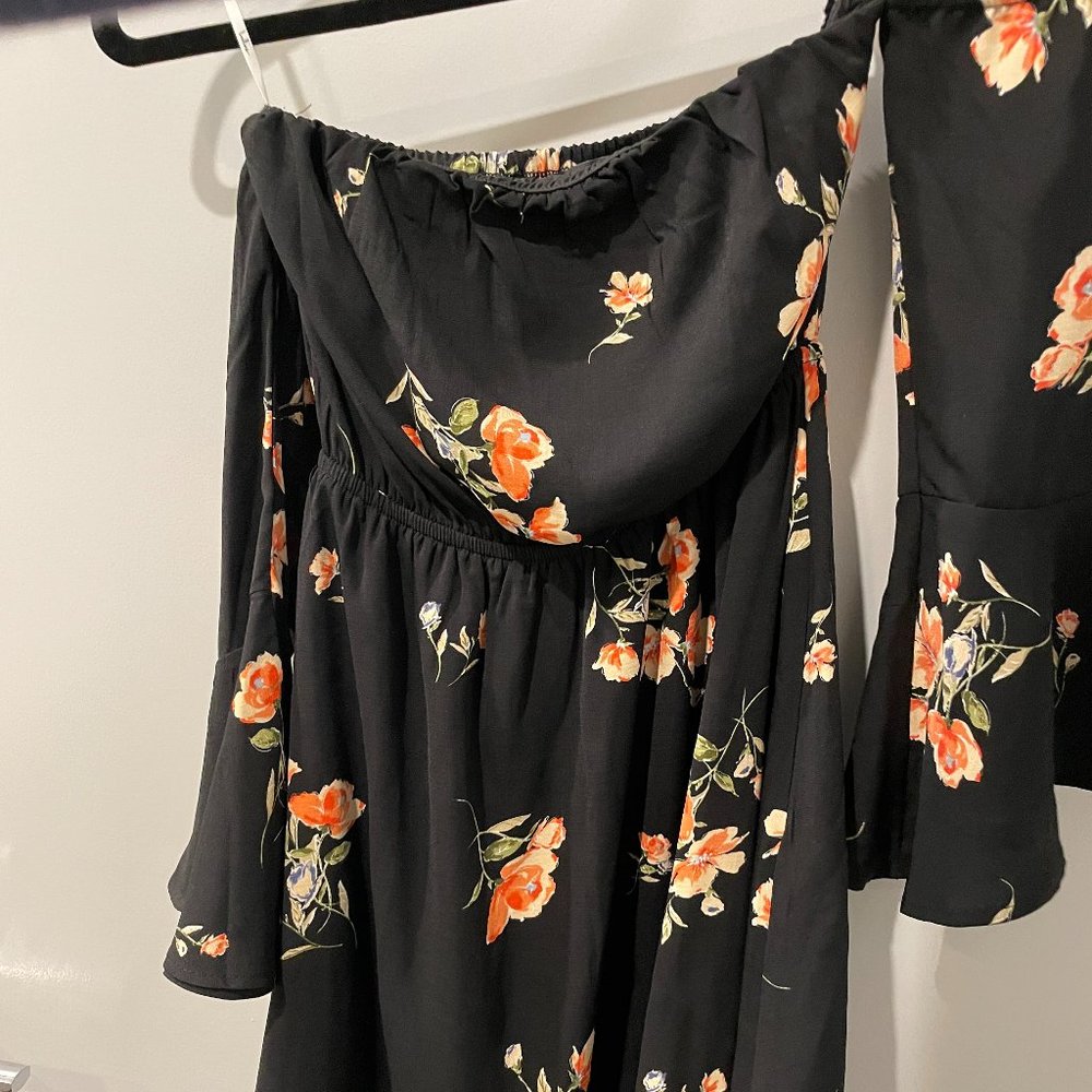 Lulus floral off the shoulder dress